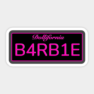 Barbie License Plate B4RB1E Sticker